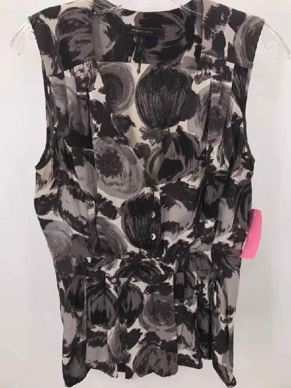 Pre-Owned BCBG Grey Size Small Printed Tank Top baby blue tank