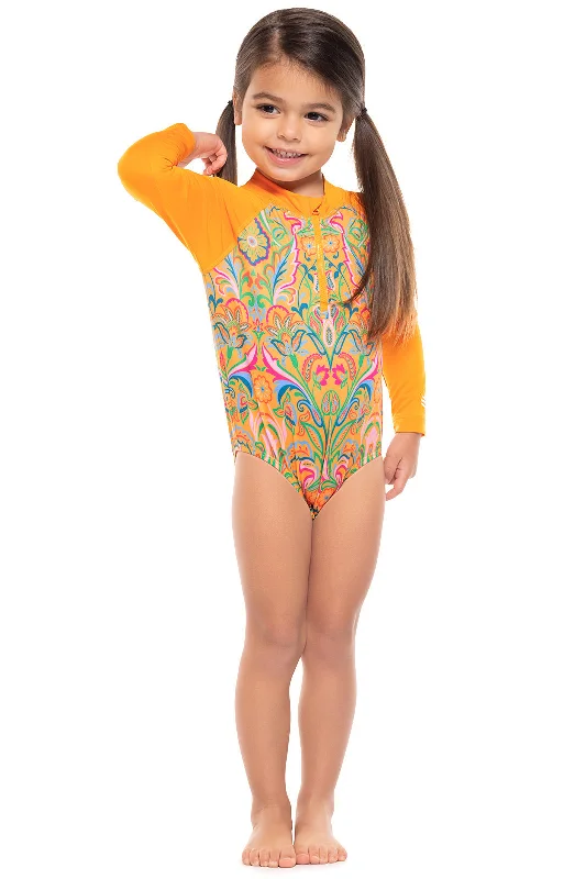 Baby Wave One-Piece Swimsuit | Apricot Crush MOSAIC GARDEN High-Waist Bikini Set