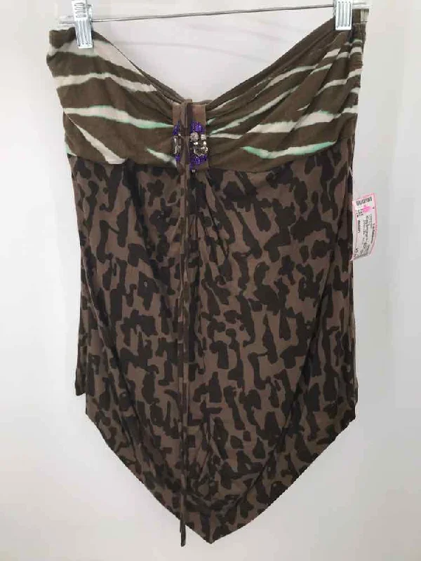 Pre-Owned Escada Sport Brown Size Medium Halter Tank Top lemon yellow tank