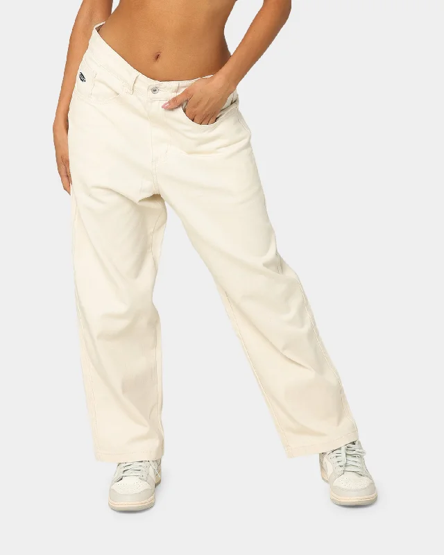 X-Large Bull Denim 91 Pants Cream Comfy Cargo Trousers
