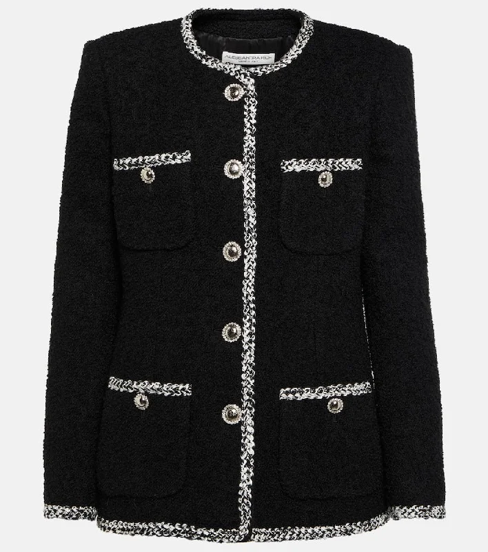Alessandra Rich Boucl√É¬© tweed jacket Insulated Jacket Fitted Jacket Loose Jacket