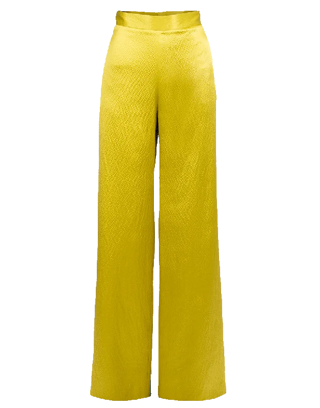 Hammered Satin Wide Leg Pant Fashionable Tapered Leg Pants