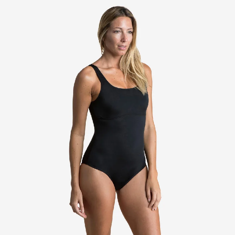 Women's 1-piece Swimsuit Heva U Black Stylish Beachwear Set