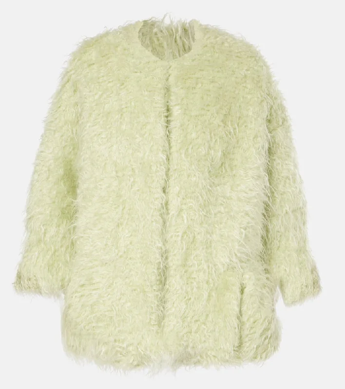 Dries Van Noten Faux shearling jacket Zippered Front Buttoned Front Snap Front