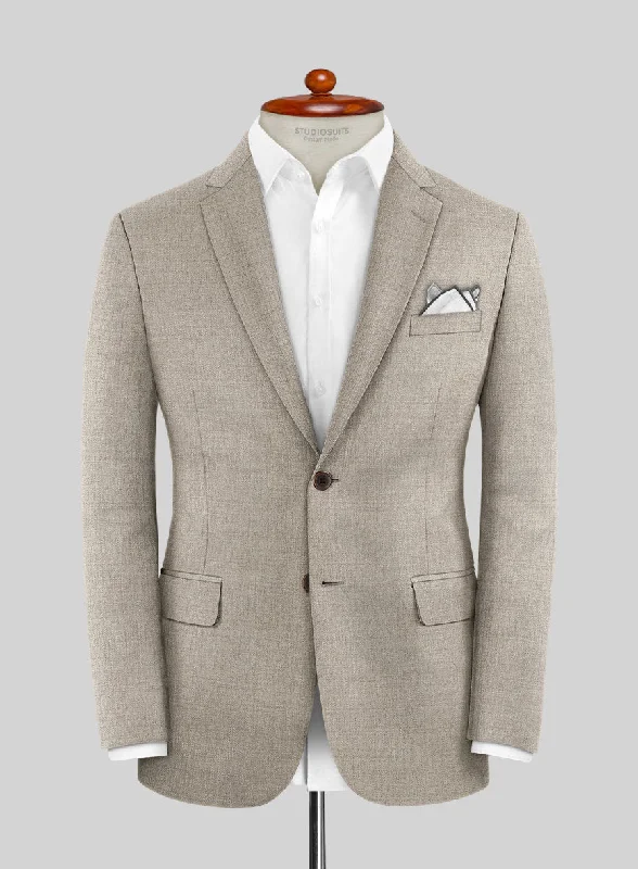 Lanificio Zegna Trofeo Light Brown Wool Jacket Zippered Front Buttoned Front Snap Front