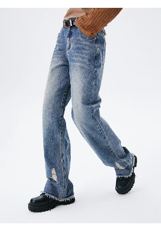 I'M ONE Women's retro style personalized street versatile denim pants fall new pants Casual Drawstring Pants