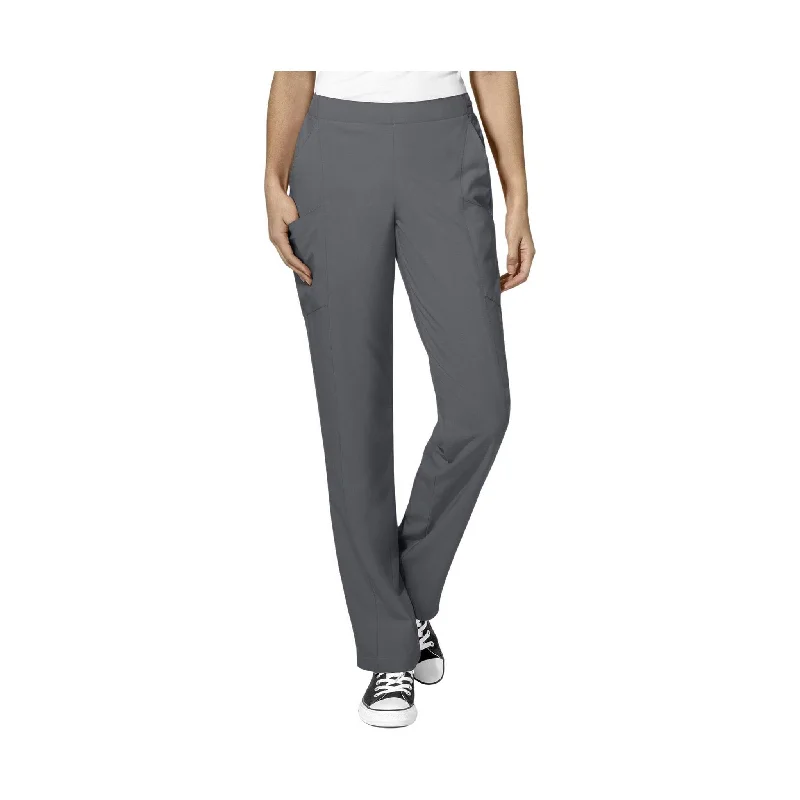 WonderWink Women's Full Elastic Scrubs Pants - Pewter - ONLINE STORE CREDIT/EXCHANGE ONLY Trendy High-Waist Trousers