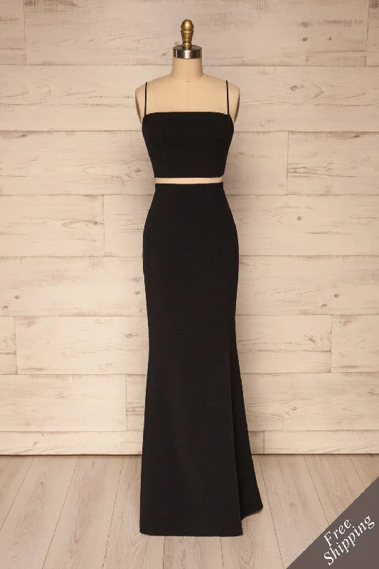 Mirissa Black | Top & Skirt Set cotton skirt soft
