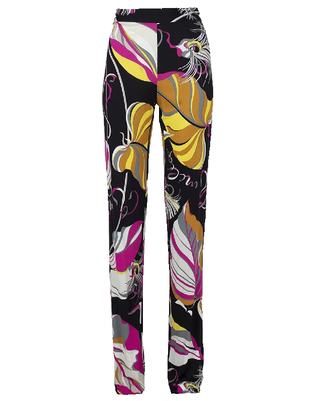 Printed Jersey Pant Relaxed Linen Pants