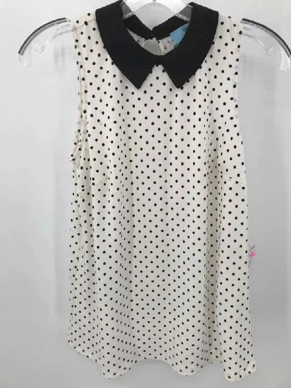 Pre-Owned CeCe White Size XS Polka Dot Tank Top off shoulder tank