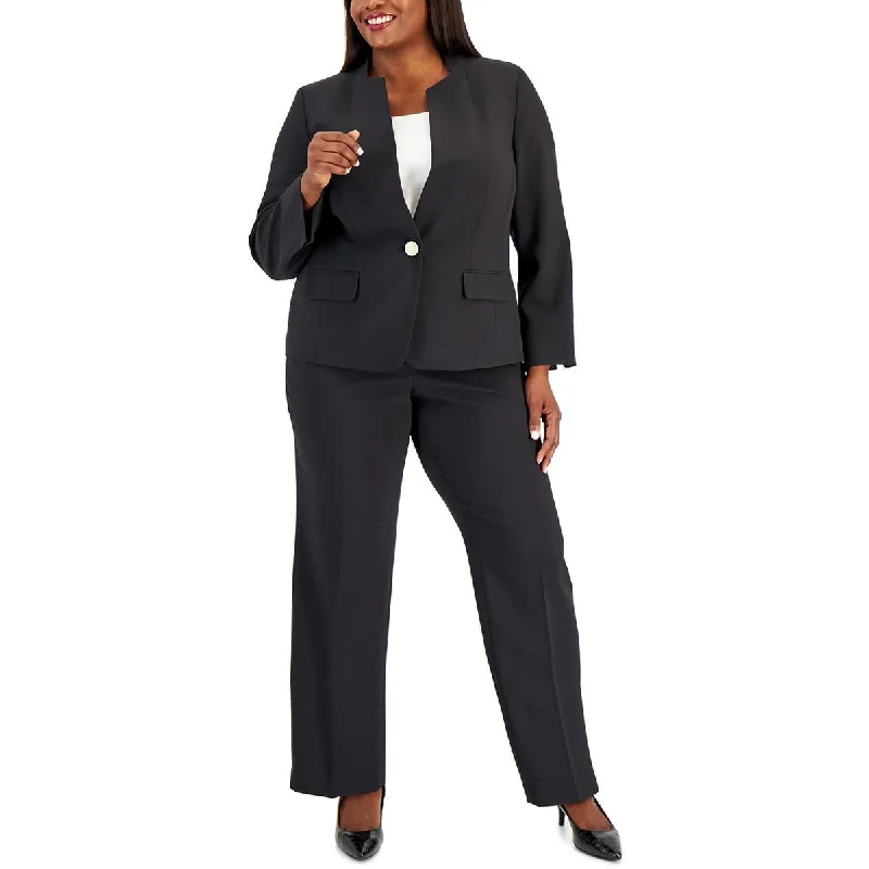 Le Suit Womens Plus Solid  Dress Pants Comfortable Jogging Pants