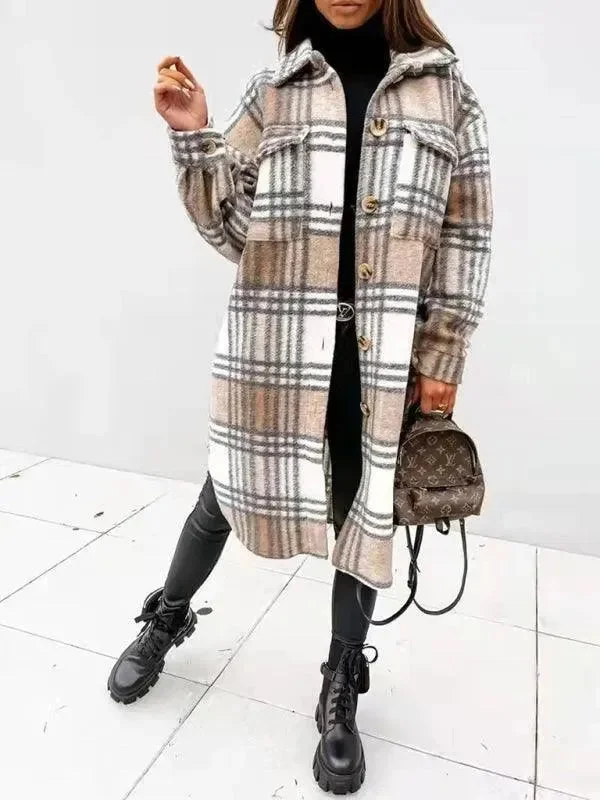 Oversized Shacket Plaid Women Shirt Jacket Satin Jacket Silk Jacket Chiffon Jacket