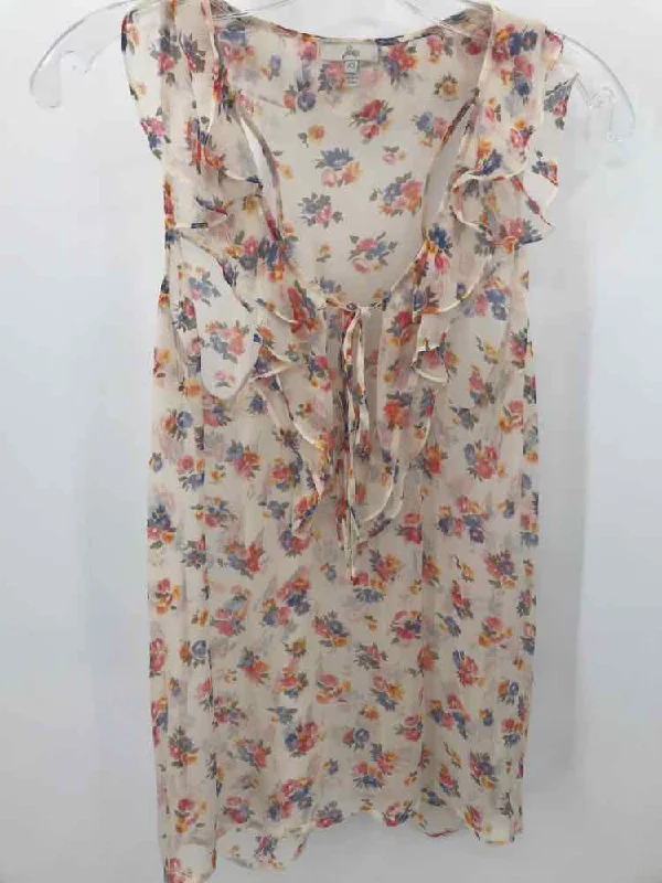 Pre-Owned Joie Ivory Size XS Floral Tank Top strappy tank top