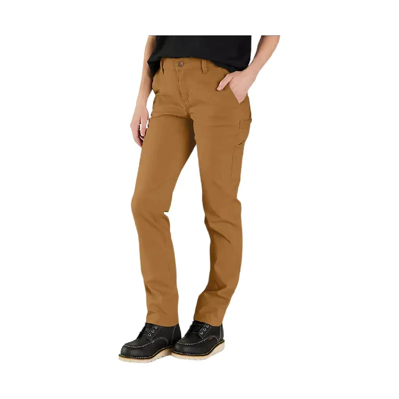 Carhartt Women's Rugged Relaxed Fit Canvas Work Pant - Carhartt Brown Soft Wool Pants