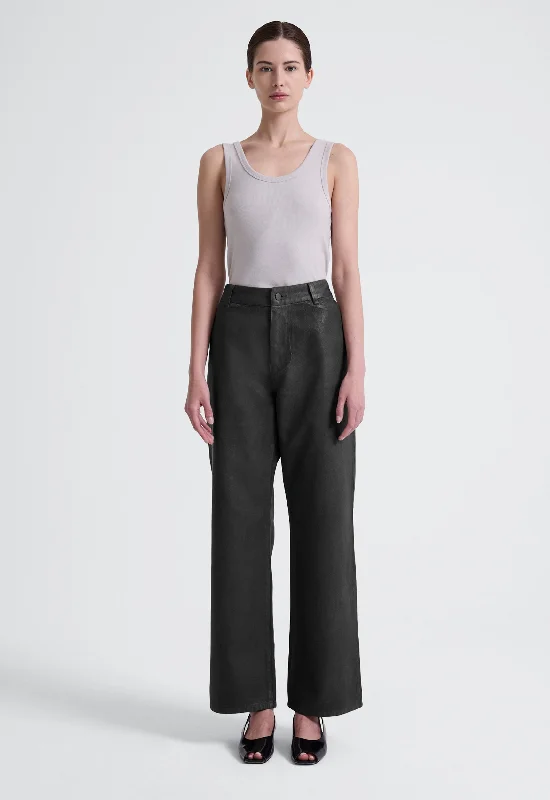 Glaze Pant - Black Relaxed High-Waist Trousers