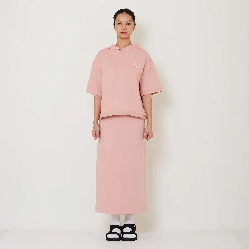 Women Elastic Waist Maxi Skirt - Dusty Pink - SW2412230B summer skirt style