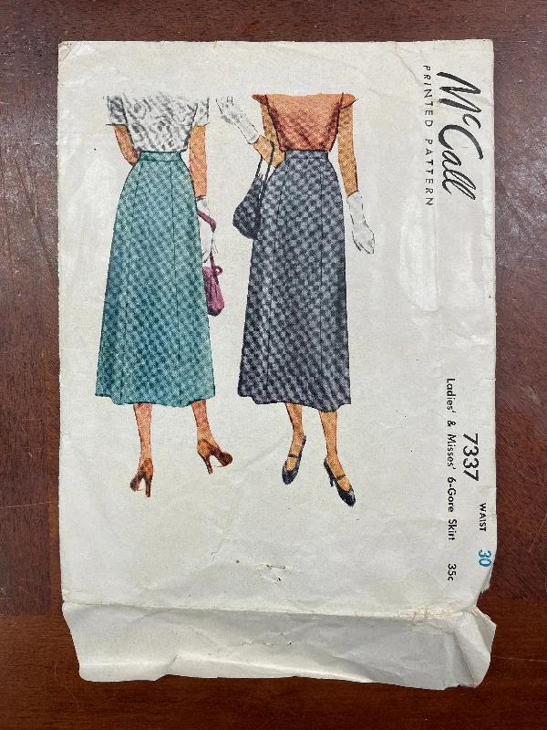 1948 McCall 5703 Pattern - 6-Gore Skirt velvet skirt rich