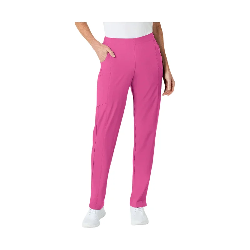 WonderWink Women's Flat Front Cargo Scrub Pant - Hot Pink Classic Flared Pants