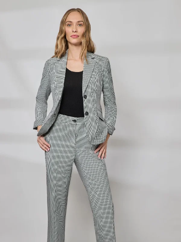 Two Button Notch Collar Jacket, Gingham Bomber Jacket Anorak Windbreaker