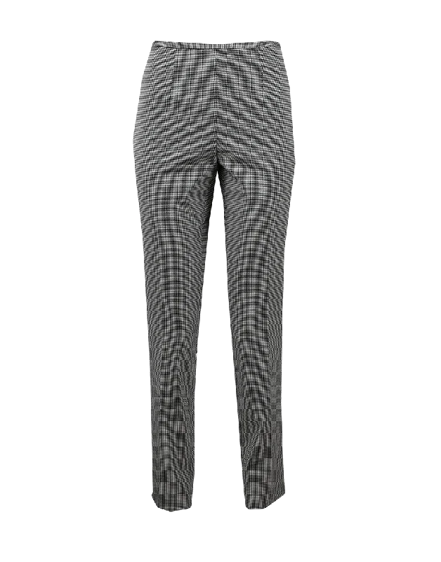 Dogtooth Print Pant Sleek Black Pants