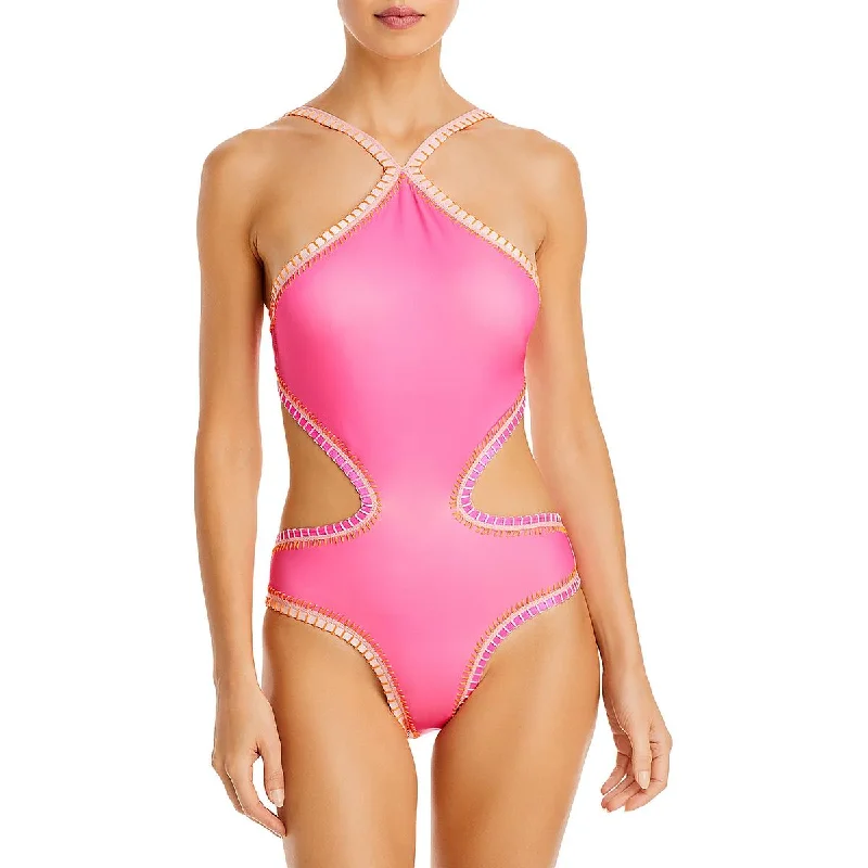 Platinum Swimwear Womens Solid  One-Piece Swimsuit Retro-Inspired Bikini Set