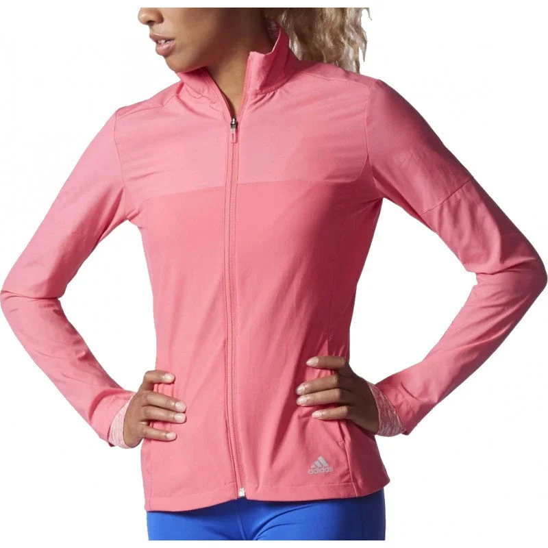 Adidas Women's Running Supernova Storm Jacket Pink Bomber Jacket Anorak Windbreaker