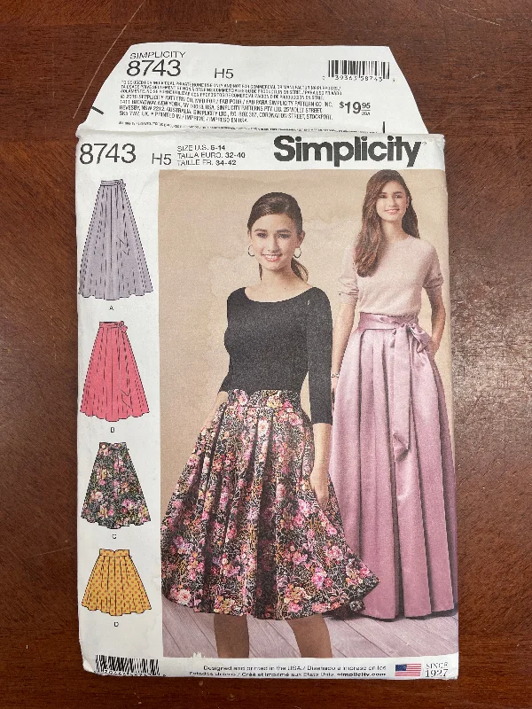 2018 Simplicity 8743 Pattern - Skirts FACTORY FOLDED denim skirt fashionable