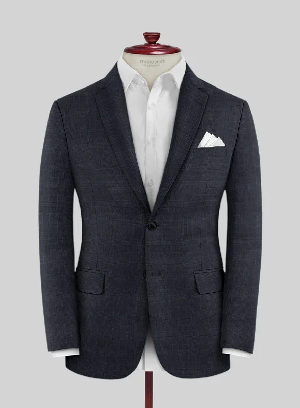 Lanificio Zegna Traveller Mence Blue Checks Wool Jacket Denim Jacket Leather Jacket Suede Jacket
