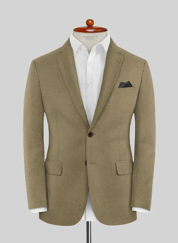 Lanificio Zegna Trofeo Khaki Wool Jacket Nylon Jacket Polyester Jacket Spandex Jacket
