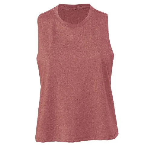 Bella + Canvas Womens/Ladies Racerback Cropped Tank Top lace tank top