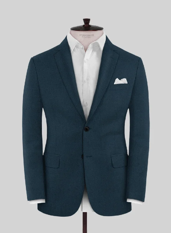Reda Flexo Teal Blue Wool Jacket Print Jacket Jacquard Jacket Patchwork Jacket