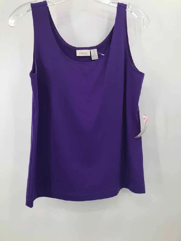 Pre-Owned Chico's Purple Size Medium Tank Top crew neck tank