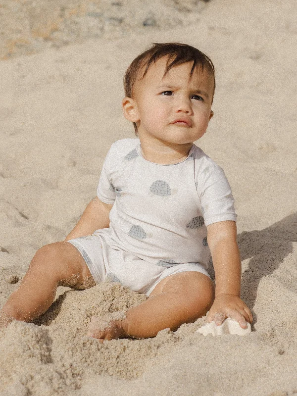 Rylee & Cru Shorty One-Piece Swimsuit, Sea Turtles Full Coverage Swimsuit