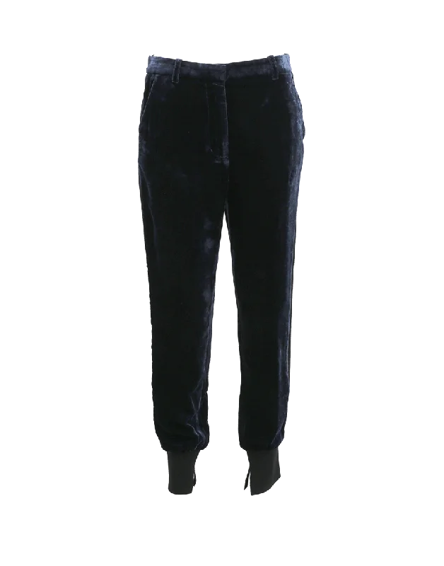 Liquid Velvet Jogger Pant Trendy Tapered Pants