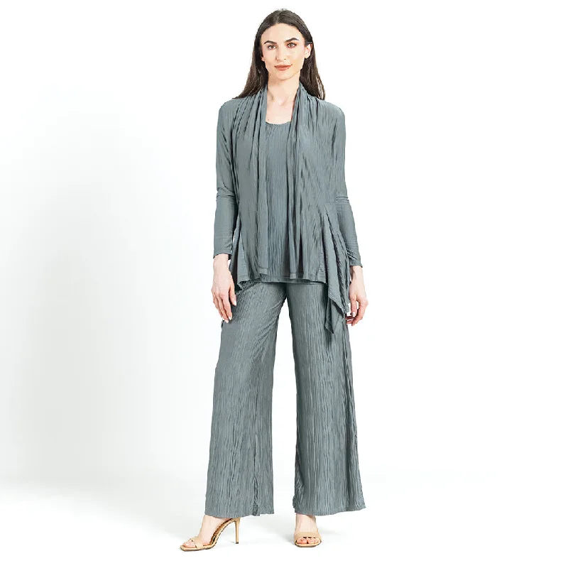 Soft Pleat Knit - Cardigan & Tank Twinset - Olive - Final Sale! Plaid Cardigan Polka Dot Checkered