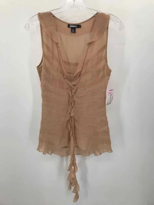 Pre-Owned DKNY Tan Size 2 Tank Top playful tank top