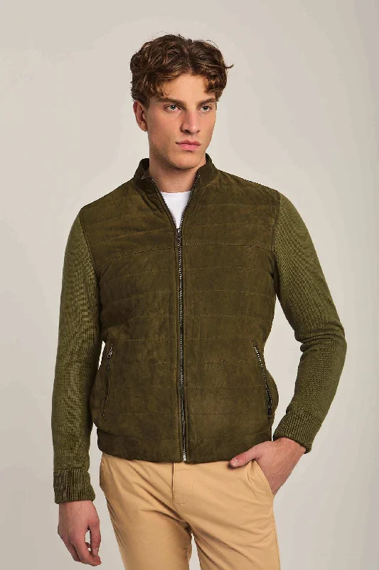 Men Regular Fit Jacket - Green Toggled Jacket Drawstring Jacket Belted Jacket