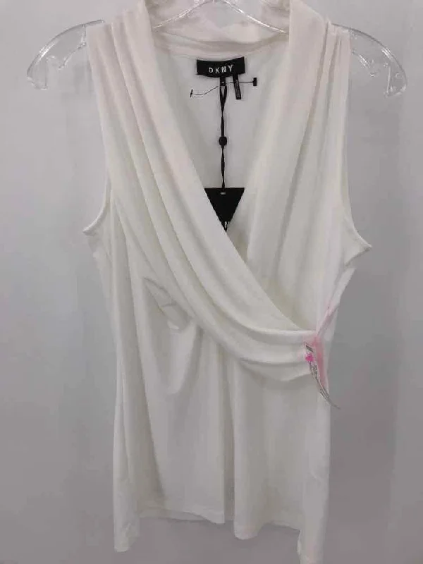 Pre-Owned DKNY White Size Medium Tank Top cutout tank top