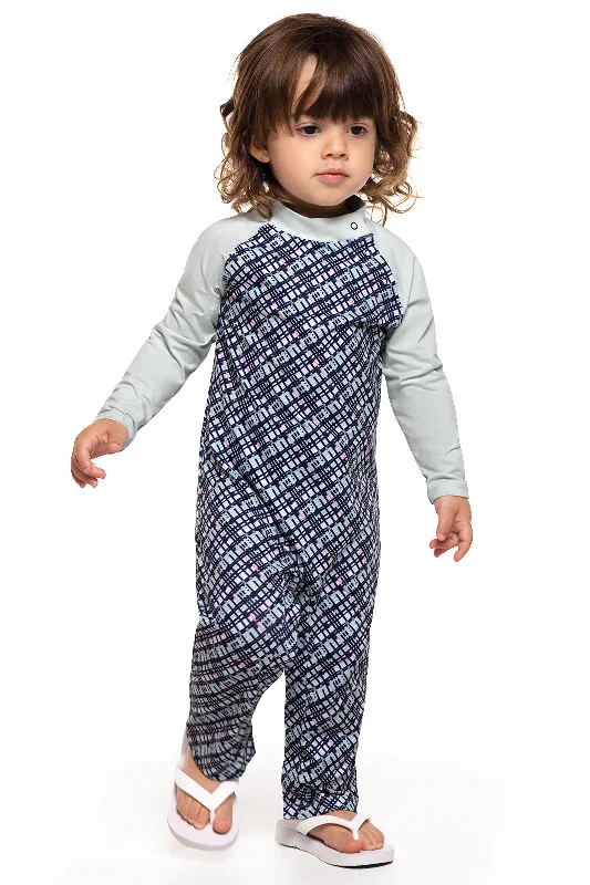 Baby Beach One-Piece Swimsuit | Navy Gulf Stream Stripe Button-Front Swimsuit