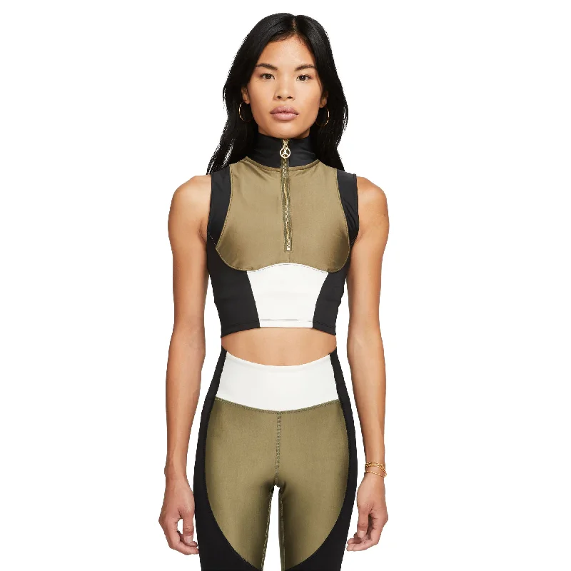 Air Jordan x Aleali May Women's Crop Tank Medium Olive-Black sexy tank top