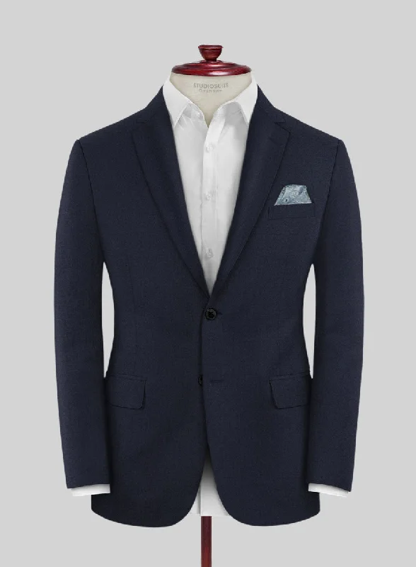 Reda Flexo Dark Midnight Blue Wool Jacket Collared Jacket Crew Neck Jacket Turtle Neck Jacket