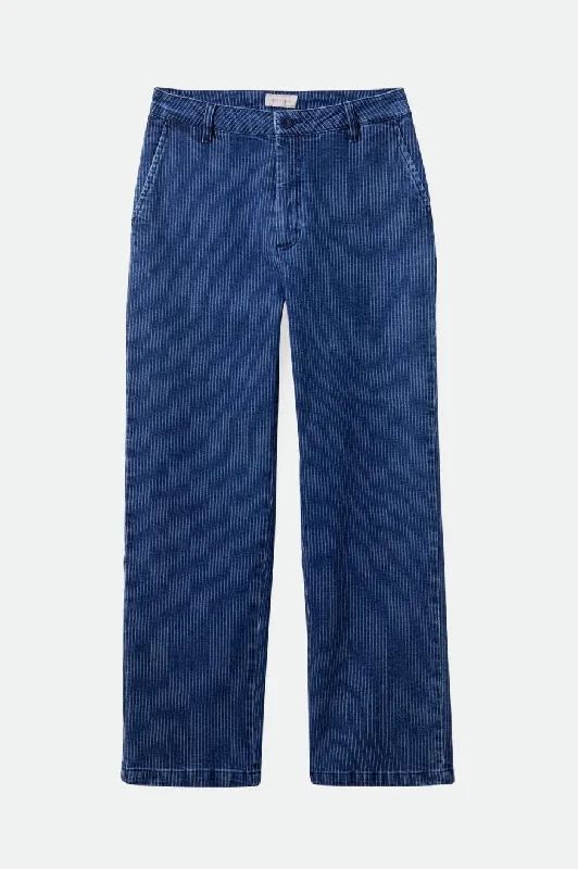 Victory Pant - Pinstripe Denim Casual Wide Pants