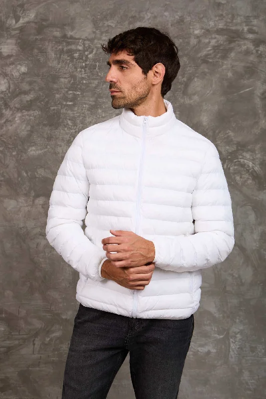 Men Regular Fit Jacket - White Plaid Jacket Tartan Jacket Houndstooth Jacket