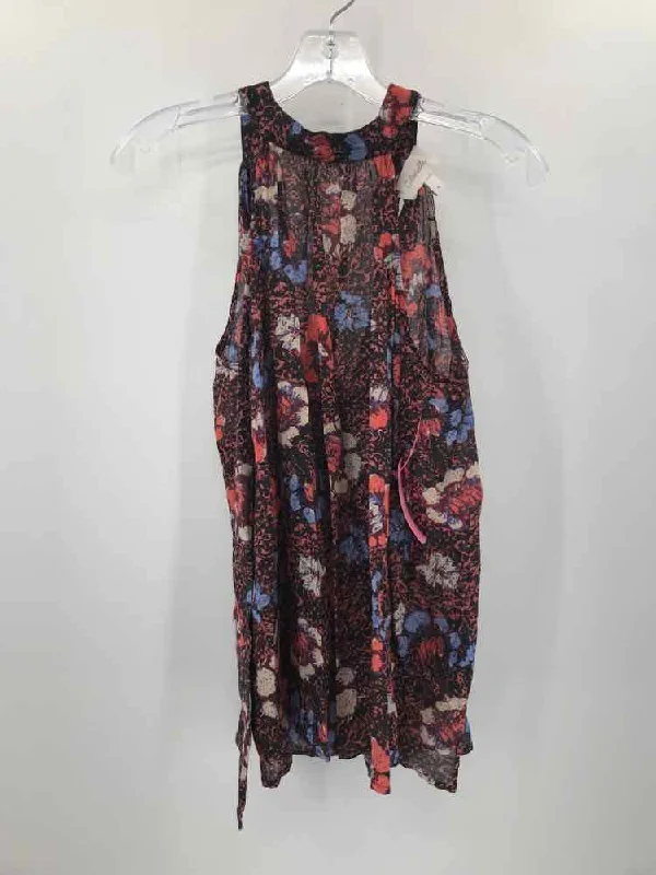 Pre-Owned Cleobella Black Size Small Printed Tank Top stylish tank top