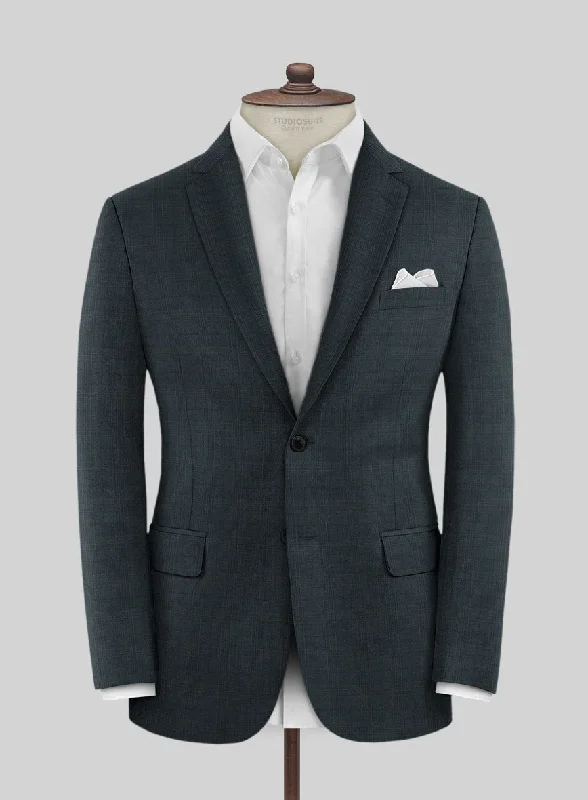 Lanificio Zegna Traveller Tirno Dark Blue Checks Wool Jacket Cardigan Sweater Pullover
