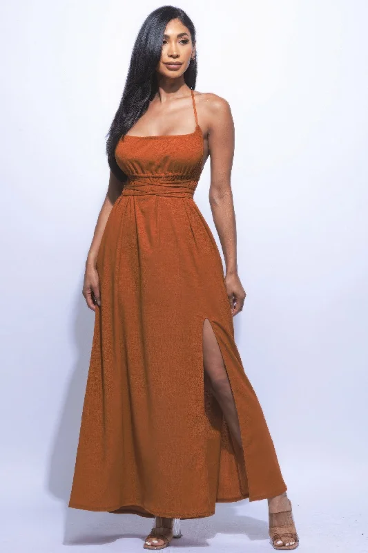 Side Slit Maxi Skirt leather skirt durable