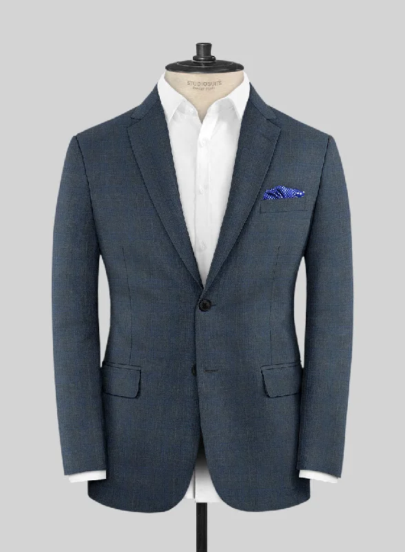 Lanificio Zegna Trofeo Malno Regal Blue Checks Wool Jacket Rayon Fabric Velvet Fabric Corduroy Fabric