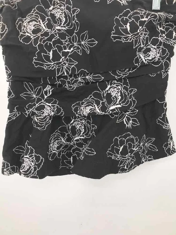 Pre-Owned WHBM Black Size 8 Printed Strapless Tank black tank top