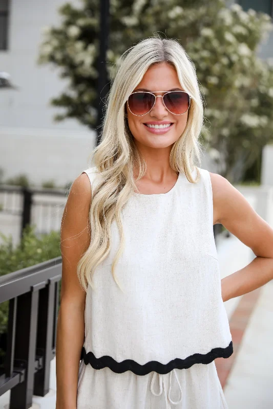Trendy Oasis Natural Linen Tank sleep tank top