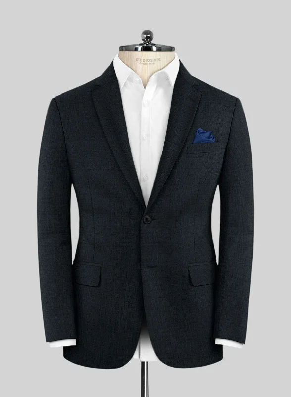 Lanificio Zegna Trofeo Jolge Dark Blue Checks Wool Jacket Corduroy Jacket Velvet Jacket Brocade Jacket